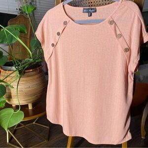 Star Vixen Coral Button-Detail Blouse